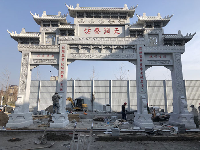 三门石牌坊安装