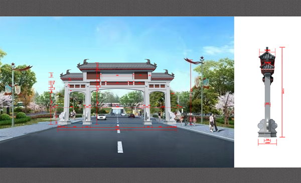 三门石雕牌坊